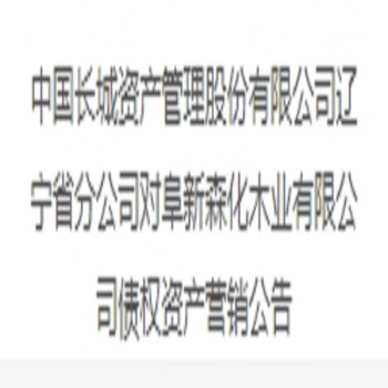 阜新森化木业有限公司债权营销公告