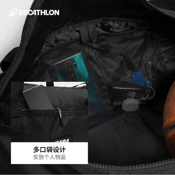 迪卡侬健身包NBA单肩桶包运动背包斜挎包包黑色湖人36-55升-4841864