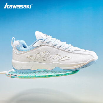 kawasaki川崎羽毛球鞋男女款减震耐磨运动鞋熊猫B3327 冰蓝色 35 kawasaki川崎羽毛球鞋男女款减震耐磨运动鞋熊猫B3327 冰蓝色 35