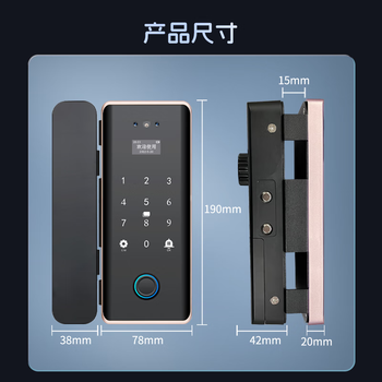 真地 Realand  人脸识别门禁锁玻璃门单门双开门指纹锁办公室涂鸦app远程开锁密码锁钥匙应急开锁 Q6