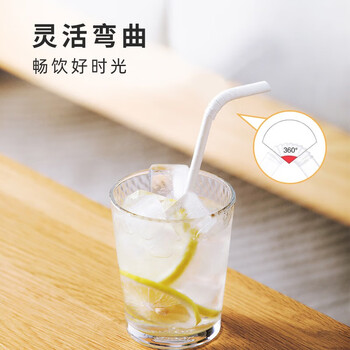 茶花 一次性吸管独立包装可弯纸吸管儿童食品级50支/包*2包 311002