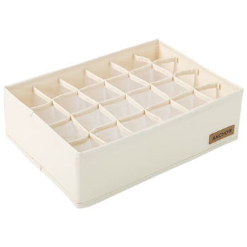 安巢 折叠衣物收纳箱布艺收纳盒 整理储物箱 袜子24格收纳盒 AJ303