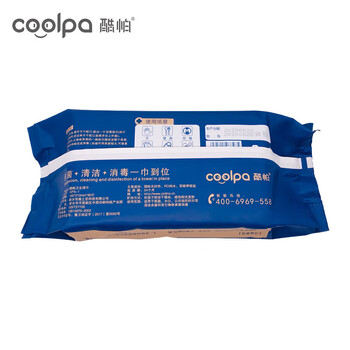 酷帕 单包装居家办公消毒湿巾 季铵盐消毒湿巾80抽*6包（大版）KPX-1