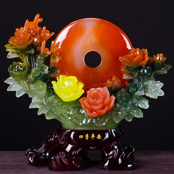 电视柜办公室摆件j 黄色四季平安