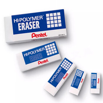 派通（Pentel ）ZEH-99X超大号白色橡皮擦 制图橡皮擦 高聚物集屑橡皮 1块装