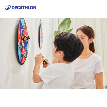 迪卡侬儿童粘粘球玩具黏黏球室内飞镖靶盘亲子吸盘球-炫彩几何-4327787