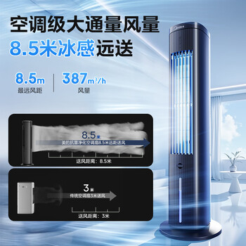 美的（Midea）【降温优选】家用空调扇智能语音冷风扇负离子净化静音落地冷风机水冷塔扇强力制冷小空调ACA10TJR