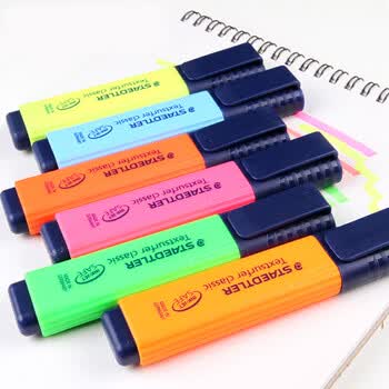 施德楼（STAEDTLER）荧光笔 1+5mm学生考试划重点办公标记号笔 儿童手抄报绘画手账笔开学必备用品 蓝色364-3