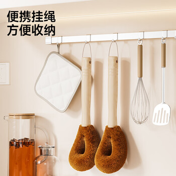 五月花锅刷椰棕厨房专用长柄刷锅神器清洁刷子去污洗碗不伤锅家用木刷