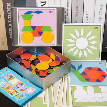 岁彩千象七巧板一年级教具磁性儿童比赛专用拼图幼儿园早教积木拼装