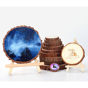 diy绘画圆形木头片原木片年轮木片画手绘画木板iy圆木片手工材料实木