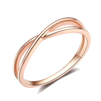 法卡曼轻奢品牌戒指女 玫瑰18k金au750彩金个性时尚素金情人节礼物 送