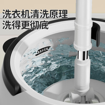 美丽雅旋转拖把35cm伸缩杆131cm2拖布带桶净污分离免手洗干湿两用一拖净
