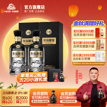 古井貢酒 古20（20年）2本入り 白酒 500ml 中国酒 古井贡酒年份原浆古20 中国香52%vol 浓香型白酒500ml 单瓶装