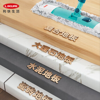 利快 德国进口平板地拖42cm1布可伸缩家用一拖净旋转直面拖把 基础款