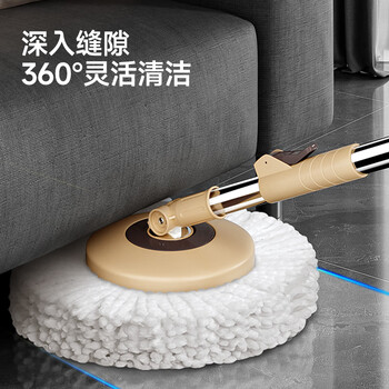 五月花旋转拖把杆加粗拖把盘尘推杆圆拖把头配件杆盘套装JJ-PJ004