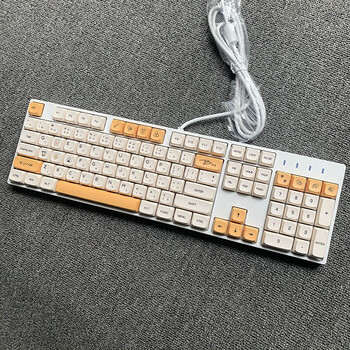 黄轴音游戏办公宿舍极简矮键帽水蜜 104键xda蜂蜜牛奶热升华 静音黄轴