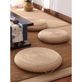 草编蒲团坐垫喝茶垫加厚家用打坐拜佛垫瑜伽禅修垫圆地板草垫子 蒲草