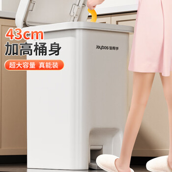 佳帮手脚踏式垃圾桶21.4L双开盖手按脚踏家用加大号厨房专用大容量