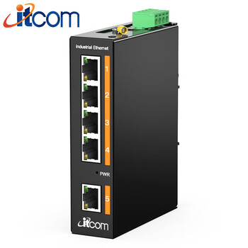 itcom艾迪康工业交换机5口 百兆非网管安防监控PLC以太网络集线器DIN导轨式不含电源IT168-3500-10-5TX