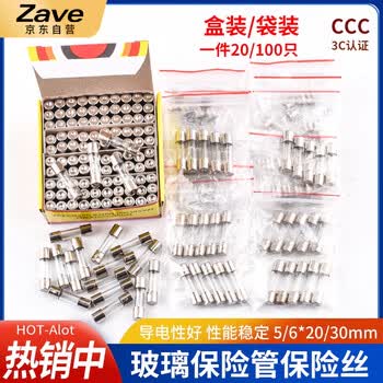 ZAVE 保险丝玻璃保险管熔断器 6*30mm 10A（20只）