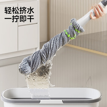 五月花拧水拖把45CM1布138CM必卡锁自拧水家用一拖净免手洗2025带刮污