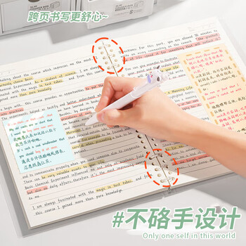 三木（SUNWOOD）A5/60张120页不硌手活页本 半透外壳简约6孔可拆卸便携活页笔记本 考研错题作业本 淡粉 1393