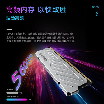 金百达（KINGBANK）32GB(16GBX2)套装 DDR5 5600 台式机内存条 银爵