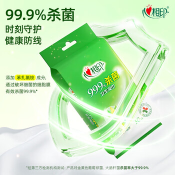 心相印独立包装消毒卫生湿纸巾12包*10片120片学生便携随身装清洁