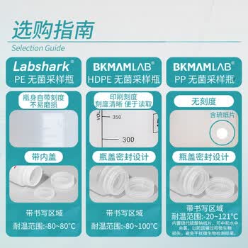 比克曼生物（BKMAM）无菌采样瓶 样品收集瓶带刻度实验室独立包装固体液体收集 【HDPE】125ml1个/袋