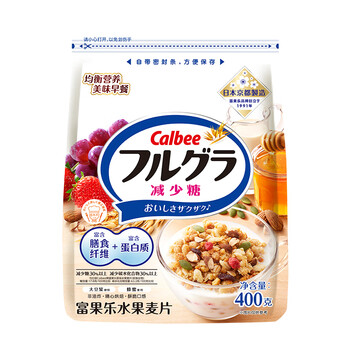 卡乐比（Calbee）低gi燕麦片 水果燕麦片减少糖400克 非油炸早餐代餐零食