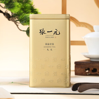 张一元茉莉花茶叶毛尖浓香型老北京伴手礼品金罐口粮茶特种200g礼盒装