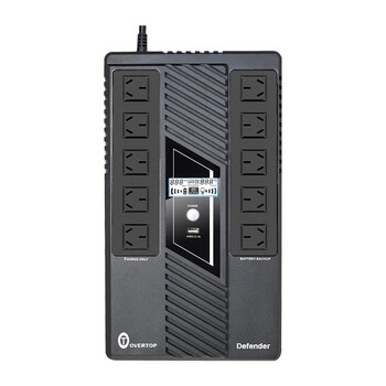 宇泰ups不间断电源 800VA/480W 在线互动式兼容NAS自动关机稳压续航备用电源 OVERTOP系列-Defender800