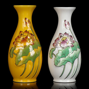 供佛陶瓷花瓶摆件家用室内客厅插花观音净水瓶供奉财神爷装饰瓶子佛教