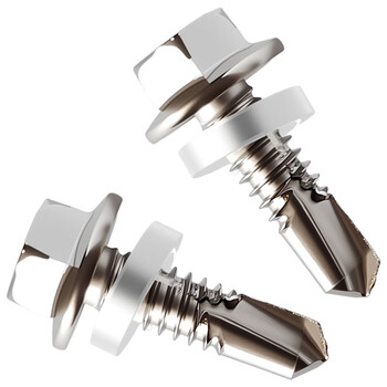 大和 410不锈钢钻尾螺丝外六角自钻螺丝钉燕尾法兰自攻螺钉国标大全 [带胶圈]外六角燕尾丝 5.5*19(50个）