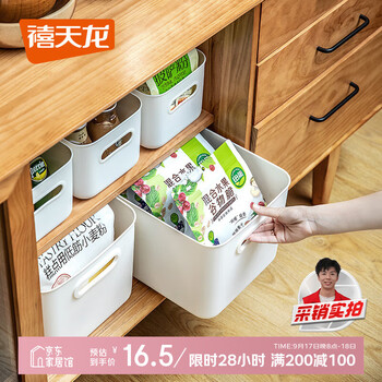禧天龙简约桌面收纳盒 多功能杂物零食储物盒药箱 20.5L特大号1个装奶白
