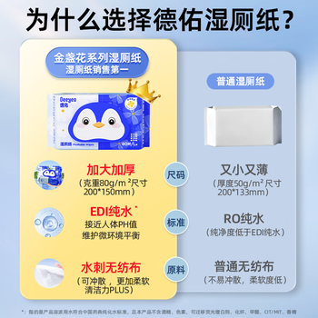 德佑湿厕纸婴儿除菌金盏花精华可冲马桶擦屁屁卫生湿纸巾大包80抽6包 德佑湿厕纸婴儿除菌金盏花精华可冲马桶擦屁屁卫生湿纸巾大包80抽6包