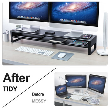 鹿为电脑显示器增高架台式屏幕抬高底座多功能支架RGB电竞桌搭桌面键盘笔记本支架 顶配版ZGJ531-JD