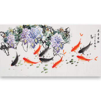 韩 梅《连年有余》06拍卖已结束收藏级精品 实力派工笔女画家