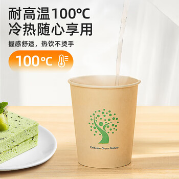 特美居（temeiju）一次性杯子纸杯加厚防烫饮料水杯商务办公环保家用茶杯228ml*50只