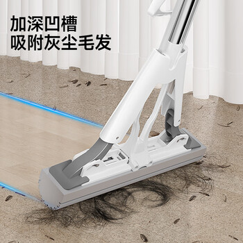 五月花海绵拖把33cm2头家用一拖净免手洗2026吸水拖地神器胶棉墩布拖布