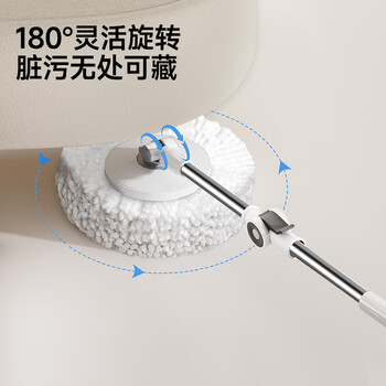 五月花旋转拖把共2布家用一拖净免手洗2025拖把带桶一套拖布吸水墩布