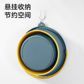 五月花折叠水桶10L家用便携收纳户外储水洗车提水桶钓鱼桶