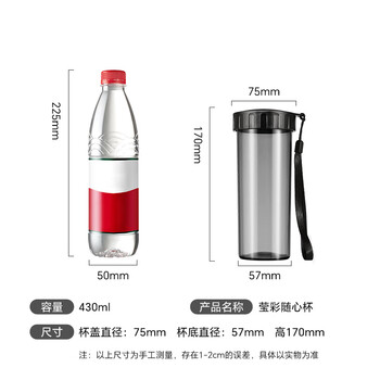特百惠(Tupperware)莹彩430ML塑料杯男女士学生夏季运动水杯子户外便携大容量 酷炫黑 特百惠(Tupperware)莹彩430ML塑料杯男女士学生夏季运动水杯子户外便携大容量 酷炫黑