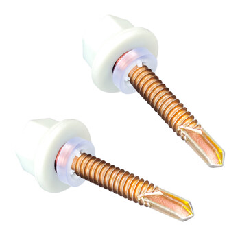 大和  尼龙头外六角钻尾螺丝塑料头燕尾螺钉防水钉彩钢瓦自攻丝 灰白尼龙头燕尾丝 5.5*19（50个）