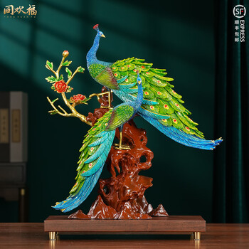 孔雀の置物、昭和レトロ孔雀、ワイヤーハンドメイド孔雀、針金細工