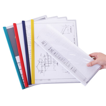 三木（SUNWOOD）A4/6mm抽杆报告夹/文件夹 10个装 蓝色 Q310