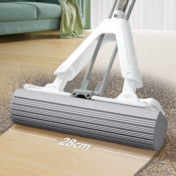 LYNN海棉胶棉拖把28cm共2头超强吸水免手洗懒人家用一拖净拖地神器