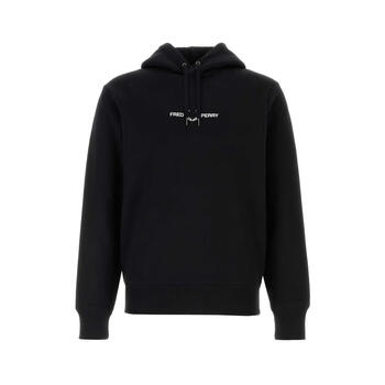 fred perry卫衣男保暖透气舒适耐磨黑色涤棉混纺宽松刺绣logo日常休闲