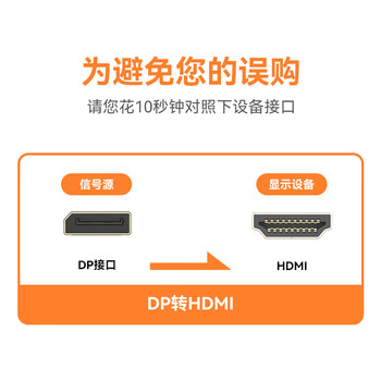 胜为(shengwei)DP转HDMI转接头 4K高清DisplayPortE电脑笔记本显示器投影仪视频连接线转换器 黑色EDH0001G 胜为(shengwei)DP转HDMI转接头 4K高清DisplayPortE电脑笔记本显示器投影仪视频连接线转换器 黑色EDH0001G